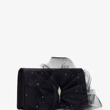 Bettina black bow clutch