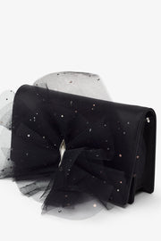 Bettina black bow clutch
