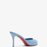 Me Dolly 85 Light Blue Patent Mules