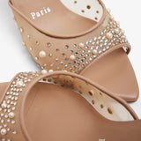 Miss Z 80 Beige Strass Mules
