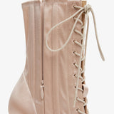 Pavlova 100 Lace Up Blush Satin Boots