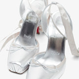 Cassia Lace Up 100 Silver Pumps