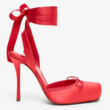 Cassia Lace Up 100 Satin Pumps
