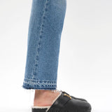 Marcie black shearling slides