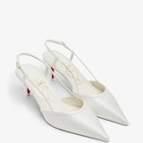 Miss Z 60 white sling pumps