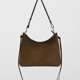 Gig medium khaki suede shoulder bag
