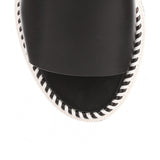 Rocket black leather espadrille