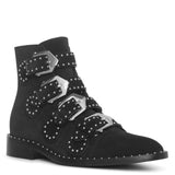 Elegant flat black suede boot