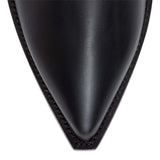 Elegant black leather ankle boots