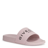 Pink logo rubber slide sandals