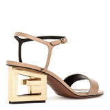 Beige Leather Triangle Sandal