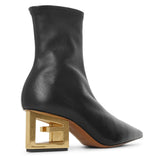 Triangle stretch leather boots