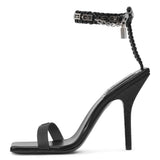 G woven black sandals