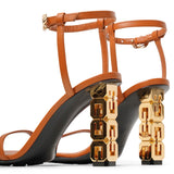G Cube 85 beige leather sandals