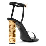 G Cube 105 black leather sandals