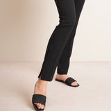 4G black monogram flat sandals