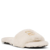 4G white fur flats