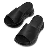 Marshmallow black wedges