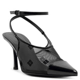 Show 75 black mesh slingbacks