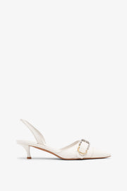 Voyou white slingbacks