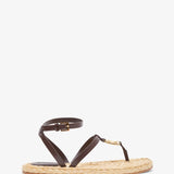 4G Liquid raffia and leather sandals