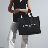 G-tote black raffia tote bag