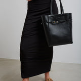 Voyou north-south medium black tote bag