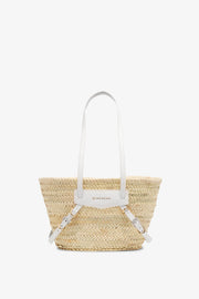 Plage Voyou raffia small white bag