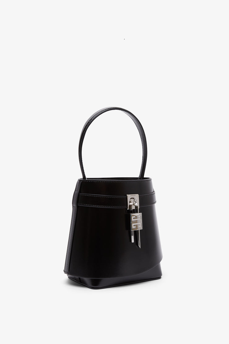 Shark lock black bucket bag