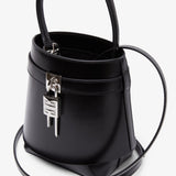 Shark lock black bucket bag