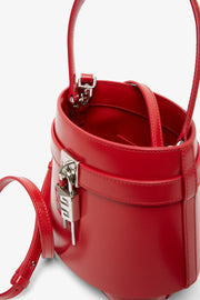 Shark lock red bucket bag