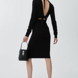 Open back black dress