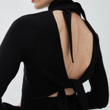 Open back black dress