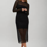 Monogram glitter midi dress