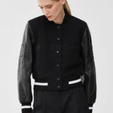 Wool and leather varsity jacket