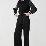 Wool and leather varsity jacket