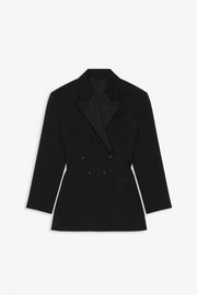 Pleated back smoking jacket
