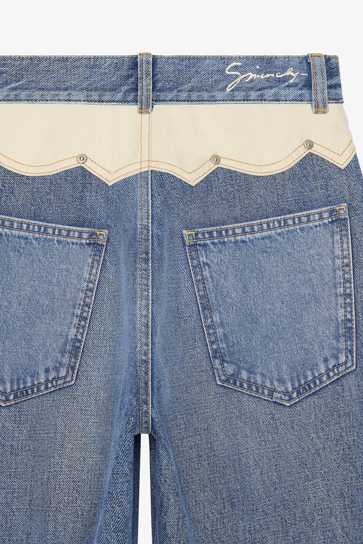 Back details denim pants