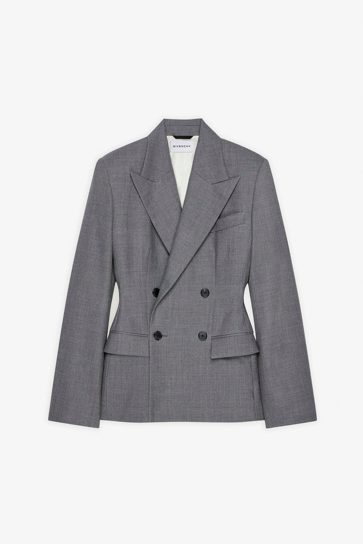 Double breasted grey jacket