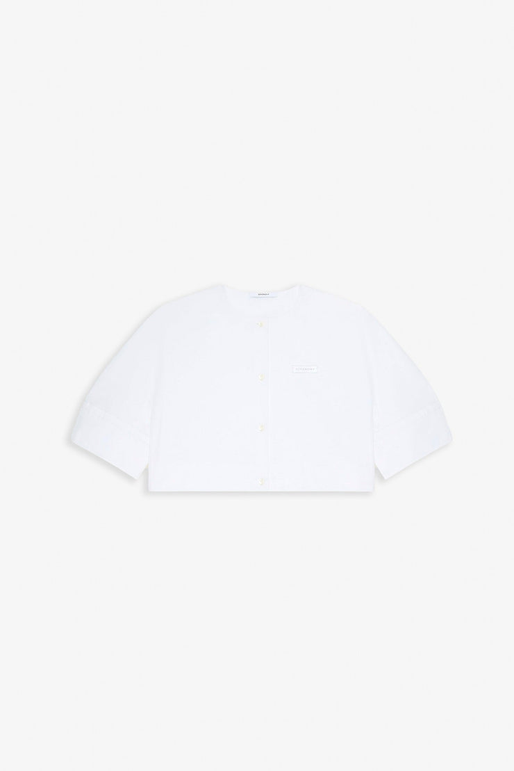 Short white cotton sleeves shirt