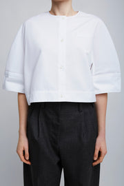 Short white cotton sleeves shirt
