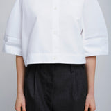 Short white cotton sleeves shirt