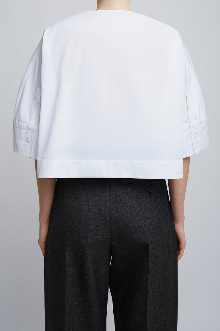 Short white cotton sleeves shirt