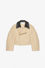 Short beige zipped jacket