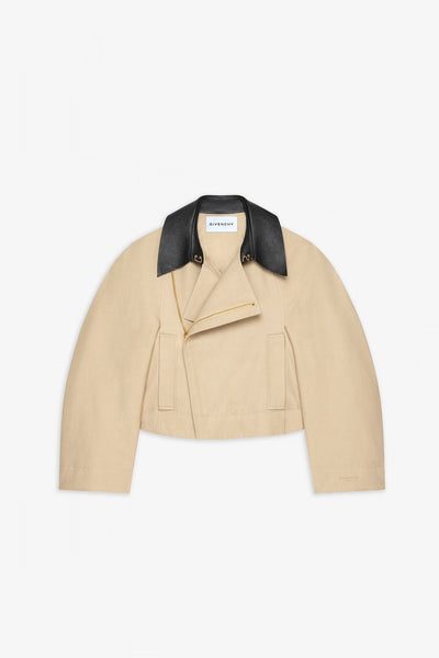 Short beige zipped jacket