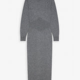 Long sleeves grey cashmere dress
