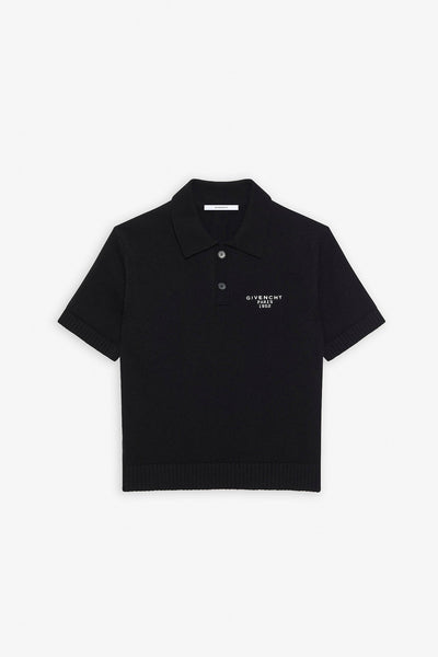 Short sleeve black polo