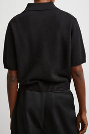 Short sleeve black polo