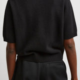 Short sleeve black polo shirt