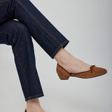 24/7 brown suede ballerina flats